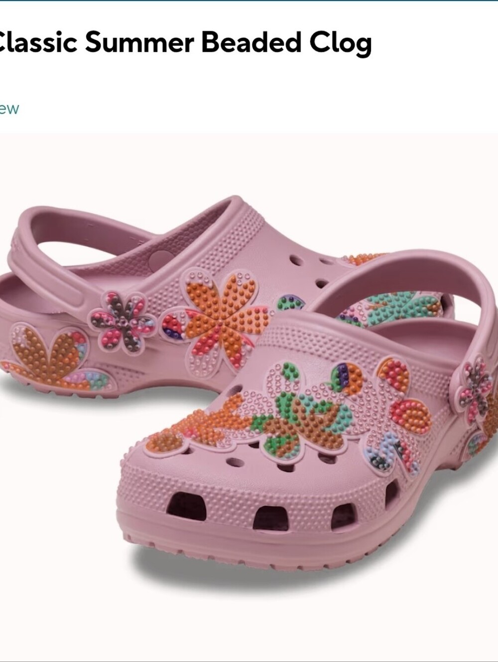 CROCS Pink Floral-Embellished Classic Clog - Picture 13 of 15
